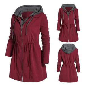 Abrigo ajustado informal para mujer, Parka con capucha bordada, abrigo cálido de invierno con Chaqueta de algodón acolchada de lona - Product Image 2