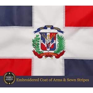 Bandera Dominicana 3x5 pies, Banderas de la República Dominicana Bordadas, Bandera Dominicana Grande Resistente para Decoración de Paredes en Exteriores - Product Image 6