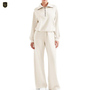 Ensemble 2 pièces en coton pour femme, style confortable, uni, pour l'hiver, coupe régulière, décontracté, pour tous les jours - Product Image 3