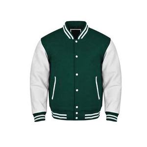 Manufacturer Custom Guanine Cowhide Leather Sleeve Embroidery Heavy Wool Body Baseball Jackets Streetwear Varsity Jackets - Product Image 1
