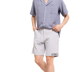 กางเกงขาสั้นผ้าลินิน100% เอวขนาดกลางของผู้ชายผ้าโพลีเอสเตอร์ตาข่ายผ้าทอพิมพ์ลายตามสั่งขายส่งจากเวียดนาม - Product Image 2