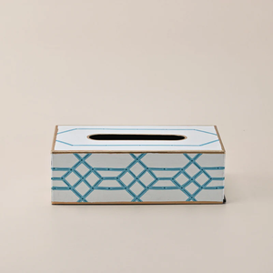 Caja de Pañuelos Metálica Ecológica y Elegante, Pintada a Mano, Decorativa para Interiores, Sala de Estar, Dormitorio, Mesa, Adorno para el Hogar, Estilo Artesanal - Product Image 1