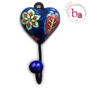 Bleu en céramique Floral Design patère porte-clés cintre décor à la maison carrelage mural crochet mural Rails Durable élégant main crochet Rails - Product Image 1