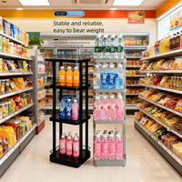 Bac à boissons métallique roulant avec roues pour eau en bouteille, supermarché, épicerie, présentoirs de vente au détail pour la promotion