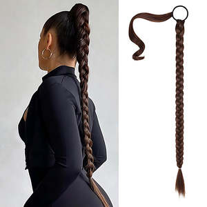 Extension de queue de cheval tressée longue de 30 pouces, cheveux synthétiques à clipser - Product Image 1