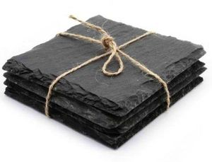 Affordable Slate Stone Coasters Non Slip With <b>Holder</b> Cup Mat Drink Coaster Handmade Natural <b>Mug</b> Home Decor Tableware Coaster - Product Image 3