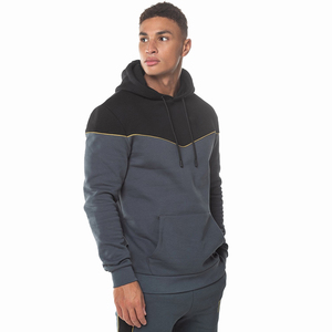 High Quality Full Sleeve Hoodies & Sweatshirts Customized Two Color <b>Panel</b> Hoodies for Men's Hot Style Pullover Hoody - Product Image 5