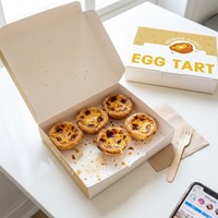 Boîte d'emballage pour tartelettes aux œufs en papier écologique personnalisée, boîte d'emballage pour pâtisserie en carton alimentaire avec fenêtre