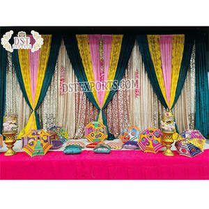 ม่านฉากหลังเป็นประกายสำหรับพิธี Sangeet สีสันสดใสพื้นหลังสำหรับตกแต่งเวทีฉากหลังที่มีเสน่ห์ - Product Image 1