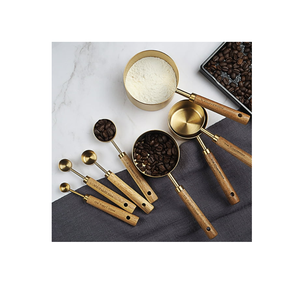 Finest Quality Brass <b>Measuring</b> <b>Spoon</b> Kitchen <b>Measuring</b> Baking Tools with Mango Wood Handle Wholesale Supplier - Product Image 5
