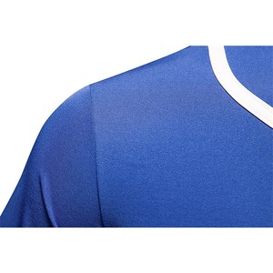 Maillot de baseball bleu à manches courtes de qualité supérieure chemises de l'équipe de jeunes bouton complet Logo personnalisé tissu doux grande taille prix d'usine - Product Image 5