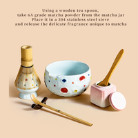 Ensemble de thé Matcha de style japonais Planet Ceramic, fouet à thé, support pour cuillère à Matcha, porte-cuillère à Matcha, bol à Matcha