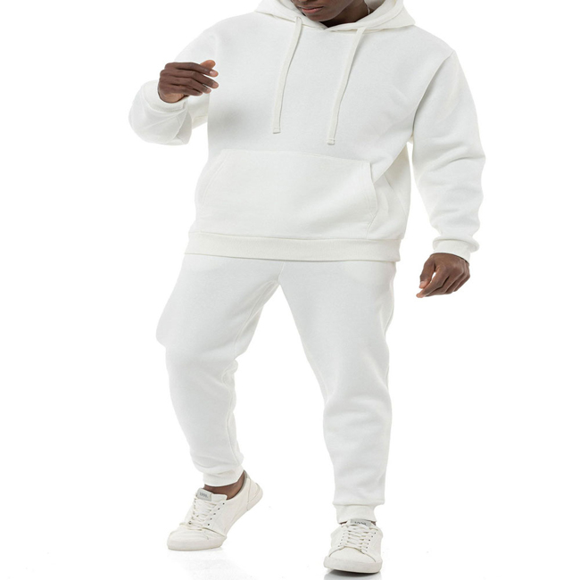 Sweatpants White Hooded Tracksuit Sportswear Hoodie Mockup