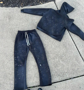 Survêtements à capuche surdimensionnés en coton éponge 100% lavés à l'acide de qualité personnalisée, réversibles, écologiques et respirants - Product Image 2