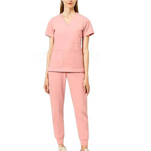 Conjunto de Uniformes Médicos para Mujer, Ajuste Cómodo, Duradero, de Lona de Algodón y Poliéster, Uniforme de Enfermera con Detección de Agujas para Hospital y Clínica - Product Image 2