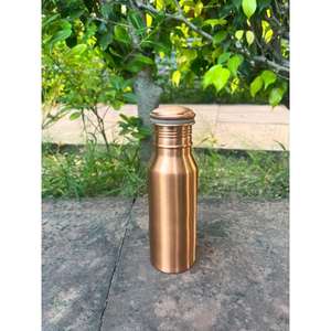 Multi finished copper water <b>bottle</b> with artistic handcrafted body tight lid and ecofriendly design for longterm hydration - Product Image 3