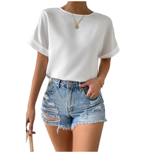 Camiseta de Algodón 100%, Personalizada, de Manga Corta, Proveedor de Ropa Casual Personalizada, Camiseta para Mujer - Product Image 4