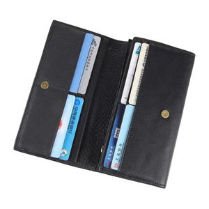 Men's Genuine Leather Slim <b>Wallet</b> With Striped Lining Fold Closure <b>Card</b> <b>Holder</b> Short Length Minimalist Design - Product Image 3