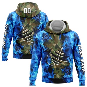 Industrie directe en gros 3D brodé personnalisé camouflage blanc-noir 3D sanglier chasse sport pull sweat à capuche - Product Image 3