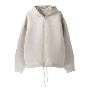 Fabricante de ropa de calle personalizada de bajo precio OEM, sudaderas con capucha en blanco, sudadera con cremallera de gran tamaño para hombre para uso diario - Product Image 3