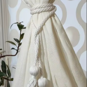Long <b>Curtain</b> <b>Tiebacks</b> Cotton Tassels Custom Color, Farmhouse Style, Housewarming gift ideas, Bohemian Home Decor, Drape Holders - Product Image 1