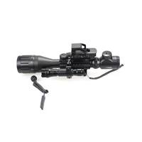 Combo de lunettes tactiques durables 4 en 1 C4-12x50AOEG+HD104+JG13G+SD10 - Alliage d'aluminium, revêtement FMC, laser noir 5mW, tir en extérieur