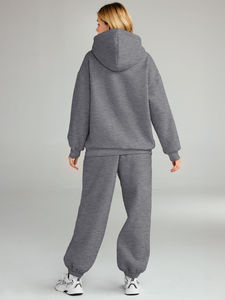 <b>Autumn</b> & Winter Women's Oversized Sweatsuits Set Soft Breathable <b>Fabric</b> Custom Logo Jogging Suits Wholesale Rate 2025 - Product Image 4