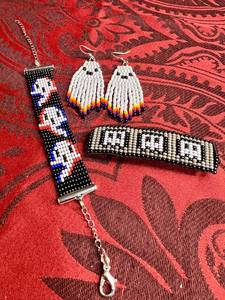 Modern Turquoise <b>Beaded</b> Earrings with Cascading <b>Fringe</b> Design Unique Jewelry Gift From MS Handicraft - Product Image 3