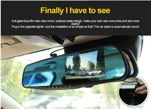 Wholesale Full HD 1080P Dual Lens Dash Cam 4.3" Rear View Mirror Car DVR Camera Car Black Box