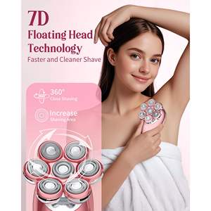 Rasoir Électrique Rotatif 7D Sans Fil IPX7 pour Femme, Épilateur Facial, Tondeuse pour Maillot de Bain, Bras, Aisselles, Jambes, Remplacement pour Femme - Product Image 6