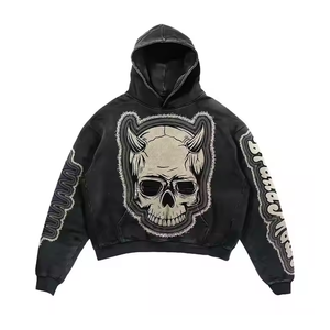 Sudadera con Capucha de Estilo Vintage, Corte Regular, Personalizada, 100% Algodón, Largo Regular, Talla XL, Color Sólido, Ropa de Calle de Invierno, Felpa - Product Image 1