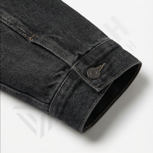 Chaqueta Vaquera para Hombre, Negra, Lisa, Estilo Casual, Chaqueta de Mezclilla, Nuevo Diseño, Logotipo Personalizado, Moda, Ropa de Calle Duradera - Product Image 6