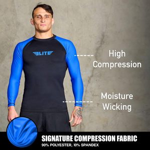 Jitsu BJJ rash GUARD ของผู้ชายเสื้อรัดรูปแขนยาวสำหรับฝึกกีฬา Nogi - Product Image 2