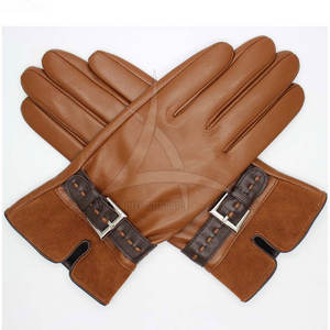 Gants en cuir doublés de laine douce pour hommes - Gants d'hiver élégants pour l'extérieur avec un design respirant et écologique - Product Image 5
