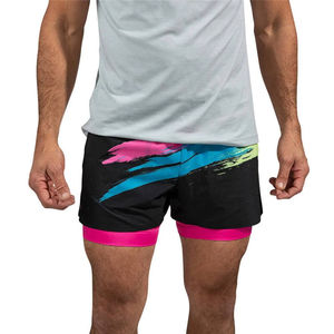 Short de sport écologique pour hommes Vêtements de sport de compression doublés de 7 pouces pour la course à pied Imperméable Respirant Séchage rapide Personnalisable pour - Product Image 2