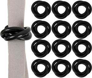 Anneau de serviette en résine torsadée, design personnalisé, nombreuses couleurs, porte-serviettes en chaîne, anneaux de serviette pour la décoration de table de fête - Product Image 4