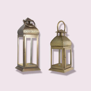 Support moderne en verre à motifs de marteau éclairé par LED Bougeoir en métal décoratif pour la maison et l'extérieur Piliers de lanternes en métal de Noël - Product Image 5