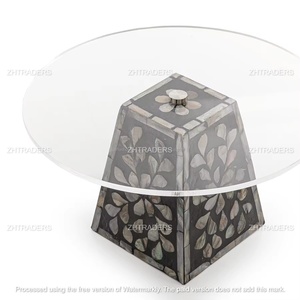 Centro de Mesa Decorativo para Fiestas, Eventos y Decoración de Cocina, Soporte Redondo de Acrílico de Lujo para Pasteles con Detalles de Nácar - Product Image 4