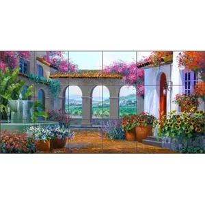 Senkarik MSA155 Patio Fuente Arte Viñedo Azulejo Backsplash Cerámica Mural de pared - Product Image 1