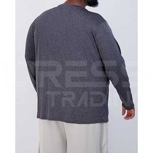 Vente en gros de t-shirts grande taille pour hommes t-shirts en microfibre à manches longues pour hommes t-shirts à col rond pour adultes - Product Image 2