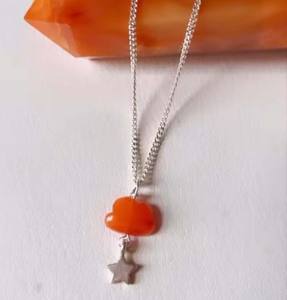 15mm Percé Améthyste Pendentif Collier 18 Pouces Chaîne À Maillons En Argent Sterling 925 Plaqué Or Sculpture Pierre Précieuse En Acier Inoxydable - Product Image 4