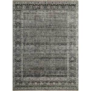 Tapis en laine afghane classique Viscaya à motifs floraux gris et noir, noué à la main, tissage plat, pour salon ou couloir, grande taille EA-3034 - Product Image 1