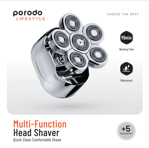 เครื่องโกนหนวดอัจฉริยะ Porodo Lifestyle สำหรับผู้ชาย, เครื่องโกนหนวดไฟฟ้ากันน้ำสวมใส่สบายและรวดเร็วทำความสะอาดร่างกายใบหน้า - Product Image 4