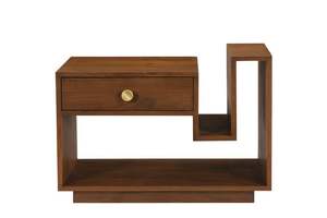 Mesita de Noche Artesanal de Madera Maciza con Cajón, Ancho Ajustable, Diseño Moderno, Soporte para Libros para Dormitorio/Oficina - Product Image 5