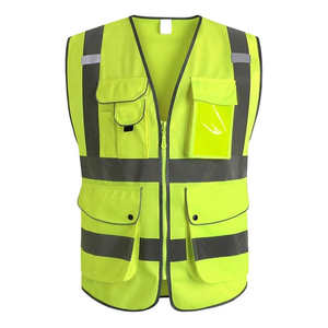 Chaleco de Seguridad Industrial de Alta Visibilidad para Trabajadores de la Construcción, Clase 2, Personalizado, con Múltiples Bolsillos, Reflectante y Colorido, de Poliéster - Product Image 5