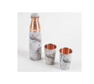 Excelente Botella de Agua de Cobre con Diseño Impreso en Esmalte, Diseño Admirable, Impresión Personalizada, Cobre Puro con Alto Contenido de Minerales - Product Image 5