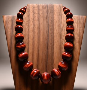 Collier de perles oeil de tigre rouge unisexe 18 pouces argent 925 conception nouée à la main bijoux de mode à la mode accessoire cadeau - Product Image 4