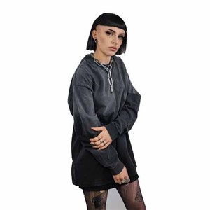 Scrunch patrón Tie Dyeable arrugado patrón estampado O cuello camiseta, personalizado en blanco patrón transpirable Vintage ácido lavado camiseta - Product Image 2