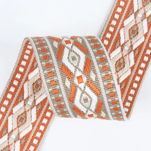 Ruban Jacquard de Style ethnique étroit multicolore Polyester décor Jacquard sangle ruban sergé dégradé vêtement décor accessoires - Product Image 2