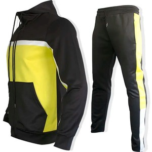 Traje deportivo con capucha de otoño-invierno para hombre, diseño relajado con bloques de color para correr al aire libre, senderismo, pesca, cierre de cremallera de talla grande - Product Image 3